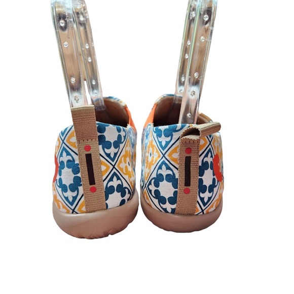 UIN Womens Canvas Shoes Size 8.5 Art Steps Barcelona Mosaic Toledo Yellow Blue - Picture 10 of 12